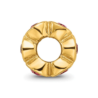 Sterling Silver Gold-plated Reflections July Red Preciosa Crystal Bead