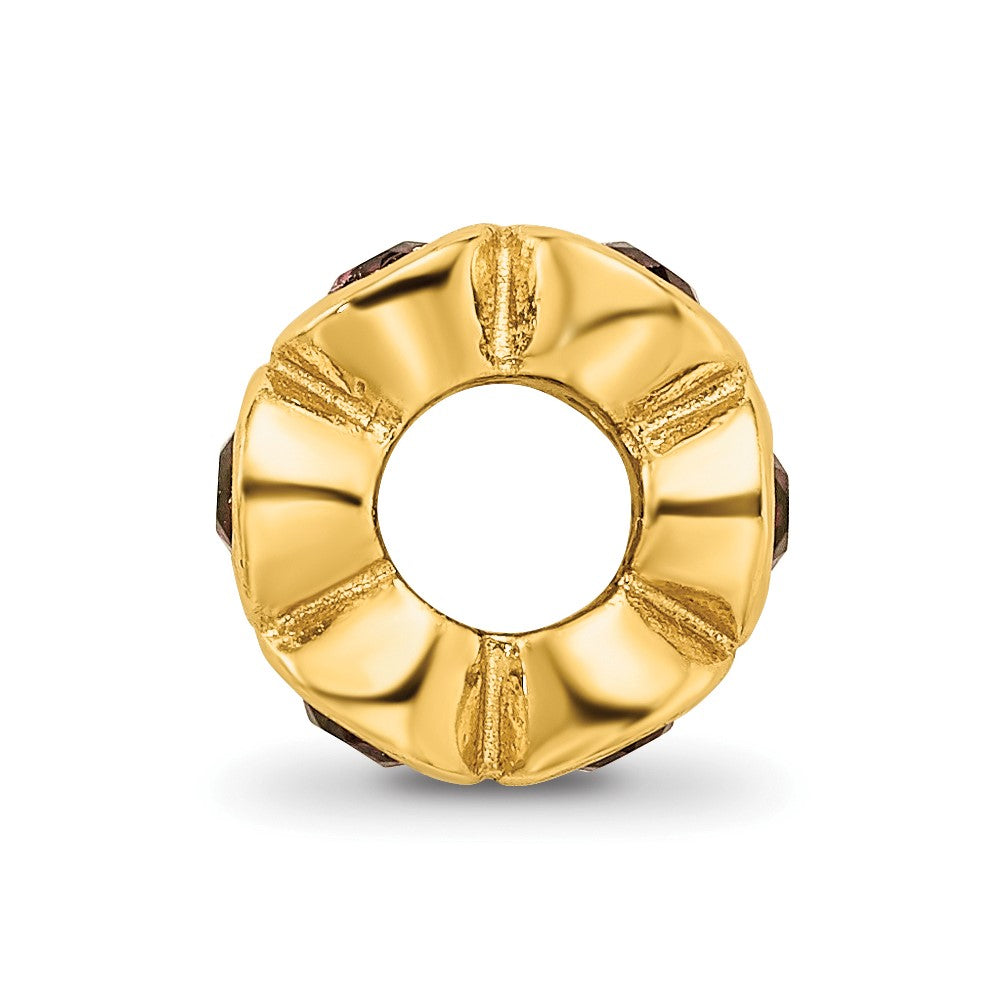 Sterling Silver Gold-plated Reflections June Red Preciosa Crystal Bead