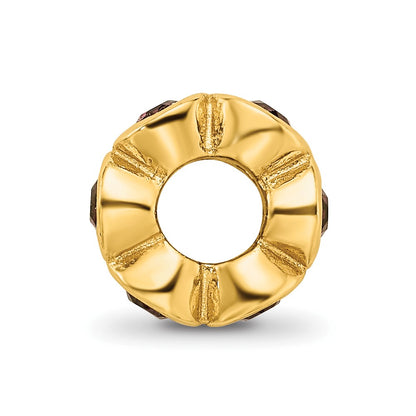 Sterling Silver Gold-plated Reflections June Red Preciosa Crystal Bead