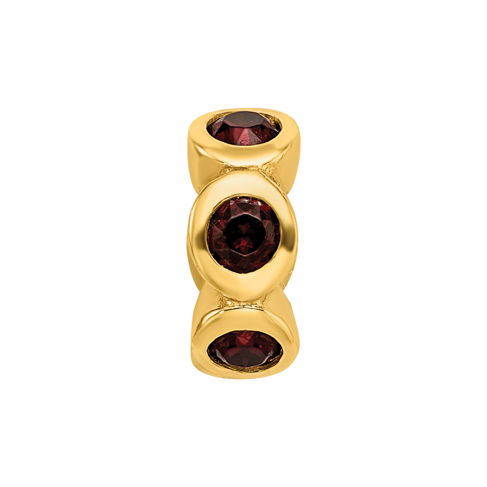 Sterling Silver Gold-plated Reflections June Red Preciosa Crystal Bead