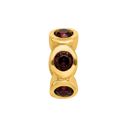 Sterling Silver Gold-plated Reflections June Red Preciosa Crystal Bead
