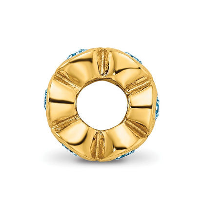 Sterling Silver Gold-plated Reflections March Blue Preciosa Crystal Bead