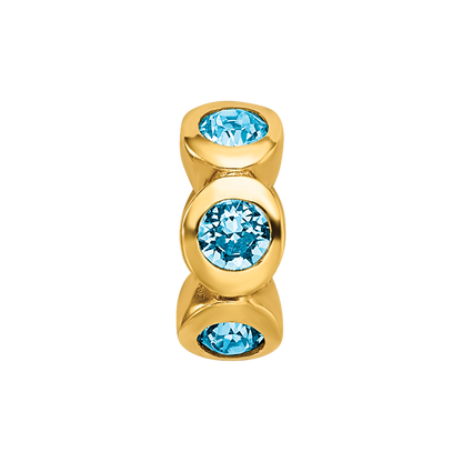 Sterling Silver Gold-plated Reflections March Blue Preciosa Crystal Bead