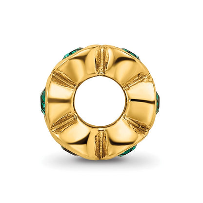 Sterling Silver Gold-plated Reflections May Green Preciosa Crystal Bead