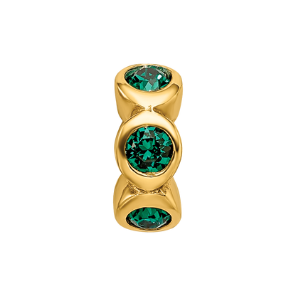 Sterling Silver Gold-plated Reflections May Green Preciosa Crystal Bead