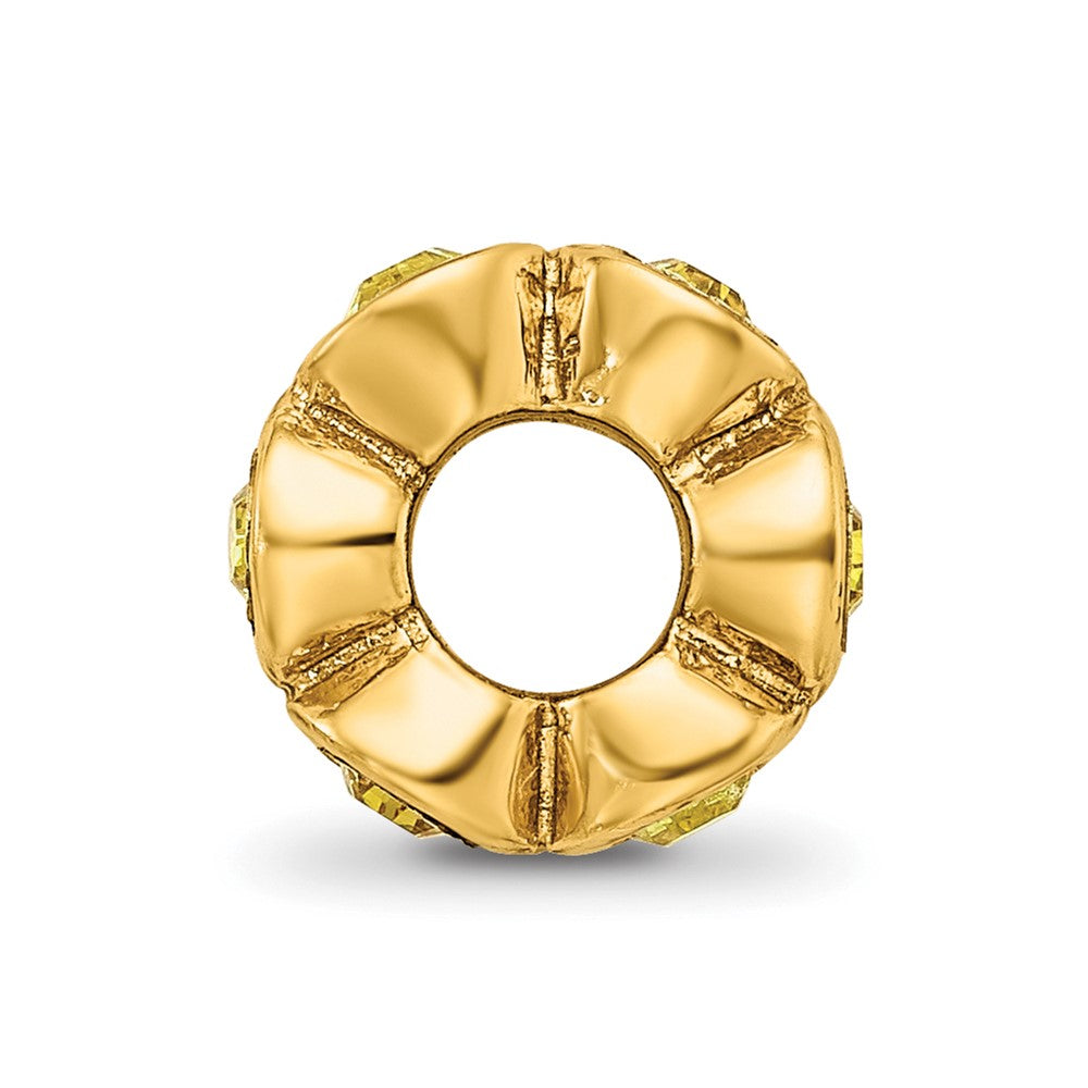 Sterling Silver Gold-plated Reflections Nov Yellow Preciosa Crystal Bead