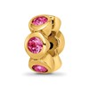 Sterling Silver Gold-plated Reflections Oct Pink Preciosa Crystal Bead