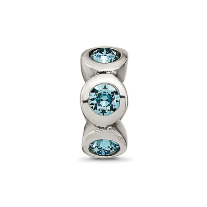 Sterling Silver Reflections March Preciosa Crystal Birthstone Bead