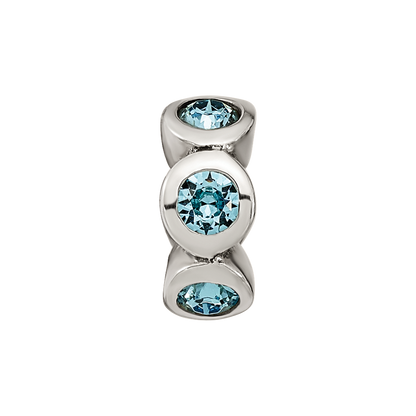 Sterling Silver Reflections March Preciosa Crystal Birthstone Bead