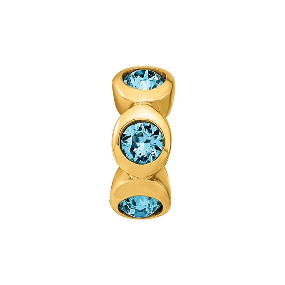 Sterling Silver Gold-plated Reflections Dec Blue Preciosa Crystal Bead
