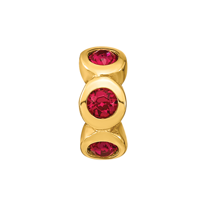 Sterling Silver Gold-plated Reflections July Red Preciosa Crystal Bead