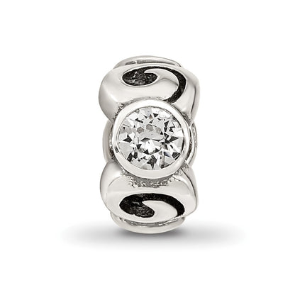 Sterling Silver Reflections April Preciosa Crystal Birthstone Bead
