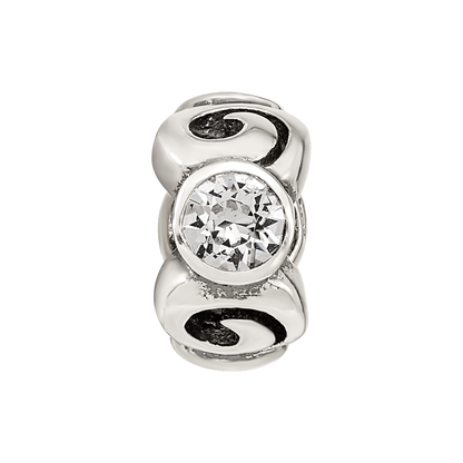 Sterling Silver Reflections April Preciosa Crystal Birthstone Bead