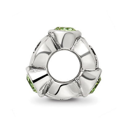 Sterling Silver Reflections August Green Preciosa Crystal Birthstone Bead