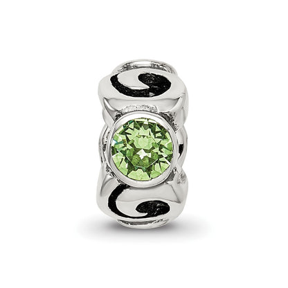 Sterling Silver Reflections August Green Preciosa Crystal Birthstone Bead