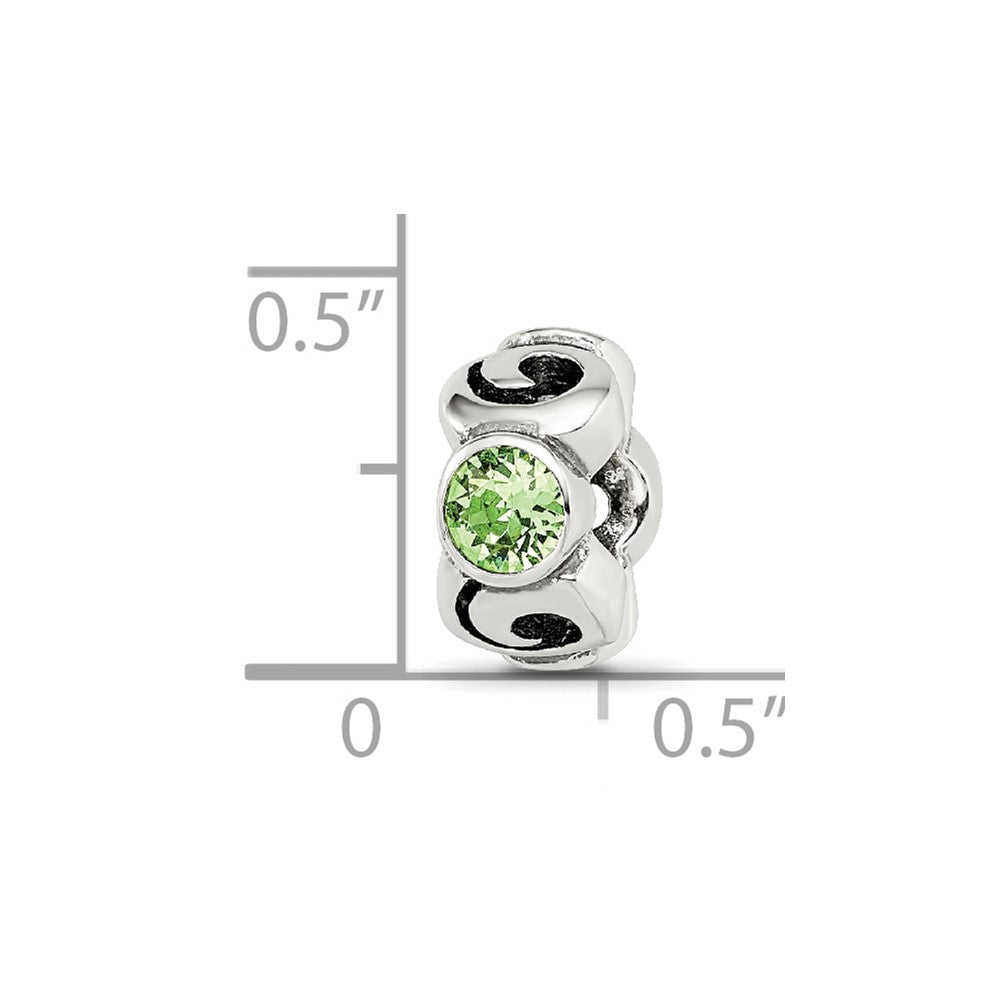 Sterling Silver Reflections August Green Preciosa Crystal Birthstone Bead