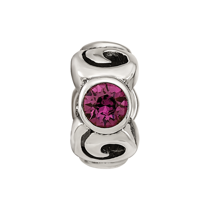 Sterling Silver Reflections Feb Purple Preciosa Crystal Birthstone Bead