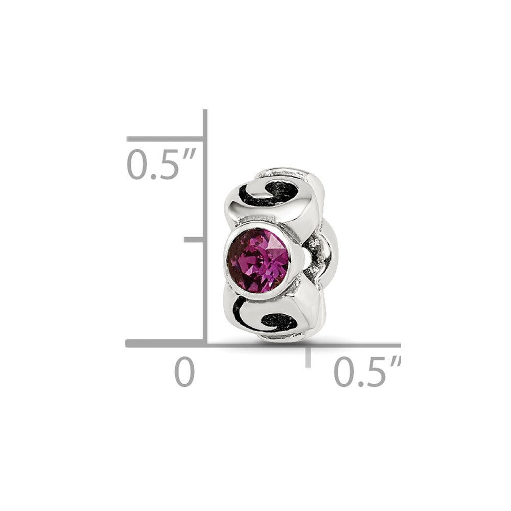 Sterling Silver Reflections Feb Purple Preciosa Crystal Birthstone Bead
