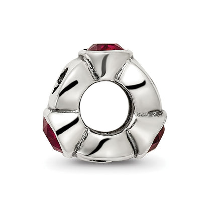 Sterling Silver Reflections January Red Preciosa Crystal Birthstone Bead