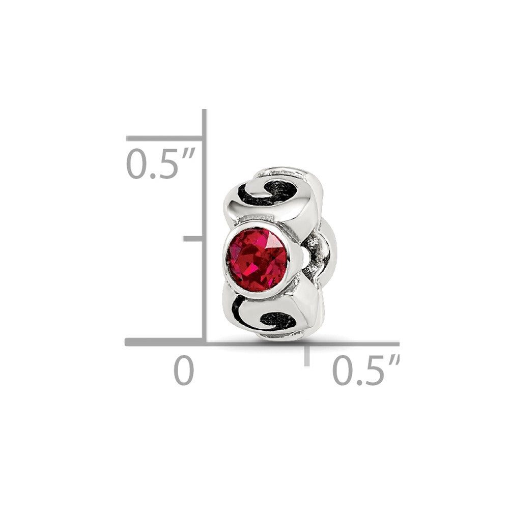 Sterling Silver Reflections January Red Preciosa Crystal Birthstone Bead