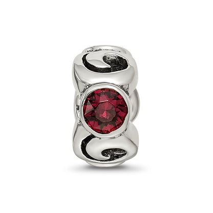 Sterling Silver Reflections June Red Preciosa Crystal Birthstone Bead