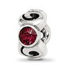 Sterling Silver Reflections June Red Preciosa Crystal Birthstone Bead