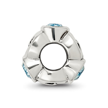 Sterling Silver Reflections March Lt Blue Preciosa Crystal Birthstone Bead