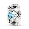 Sterling Silver Reflections March Lt Blue Preciosa Crystal Birthstone Bead