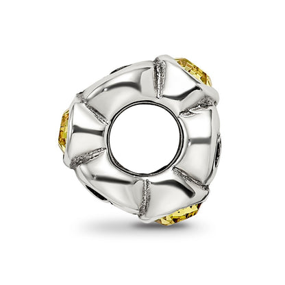 Sterling Silver Reflections Novem Yellow Preciosa Crystal Birthstone Bead