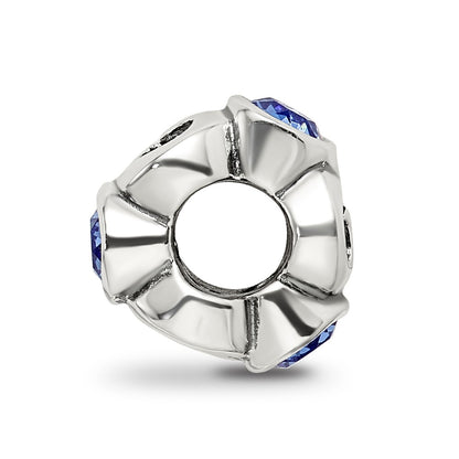 Sterling Silver Reflections Sept Blue Preciosa Crystal Birthstone Bead