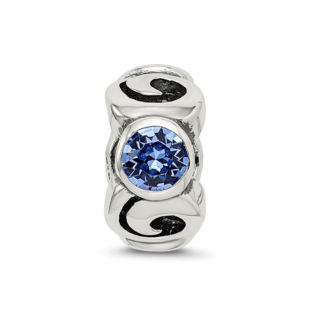 Sterling Silver Reflections Sept Blue Preciosa Crystal Birthstone Bead