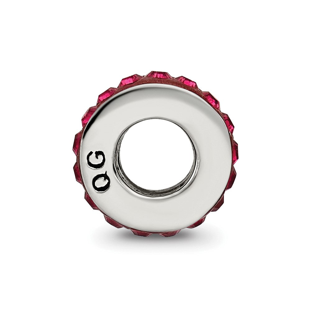 Sterling Silver Reflections July Single Row Red Preciosa Crystal Bead