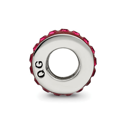 Sterling Silver Reflections July Single Row Red Preciosa Crystal Bead
