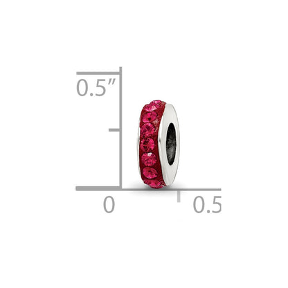 Sterling Silver Reflections July Single Row Red Preciosa Crystal Bead