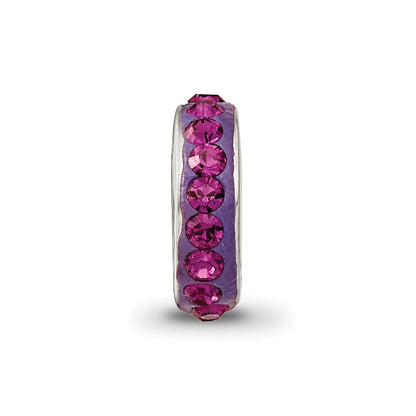 Sterling Silver Reflections Feb Single Row Preciosa Crystal Bead