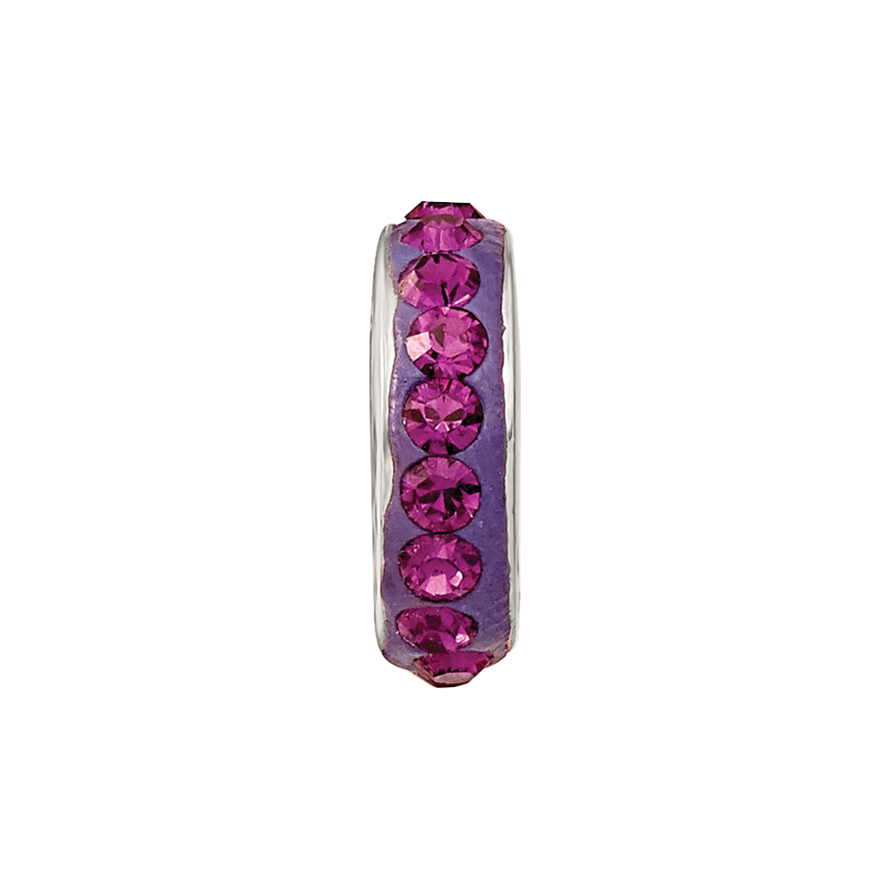 Sterling Silver Reflections Feb Single Row Preciosa Crystal Bead