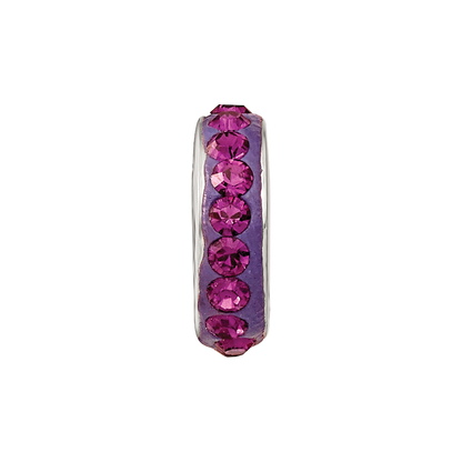 Sterling Silver Reflections Feb Single Row Preciosa Crystal Bead