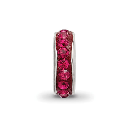 Sterling Silver Reflections July Single Row Red Preciosa Crystal Bead