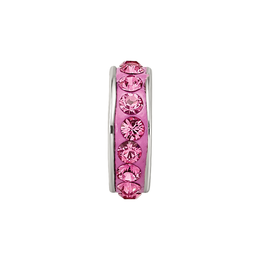 Sterling Silver Reflections Oct Single Row Preciosa Crystal Bead