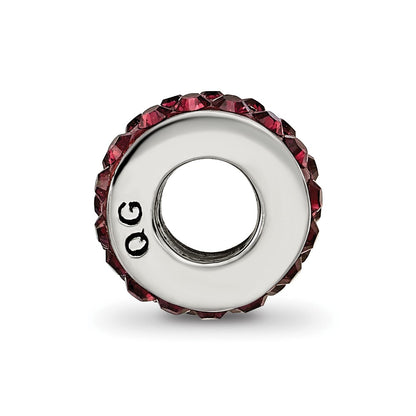 Sterling Silver Reflections June Double Row Red Preciosa Crystal Bead