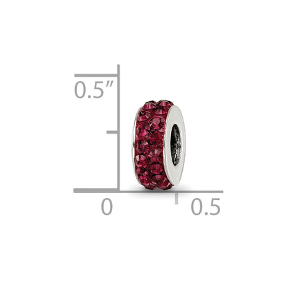 Sterling Silver Reflections June Double Row Red Preciosa Crystal Bead