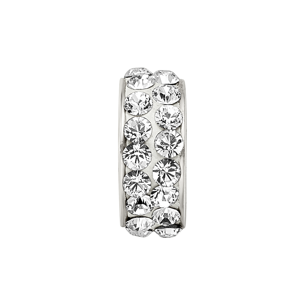 Sterling Silver Reflections April Double Row Preciosa Crystal Bead