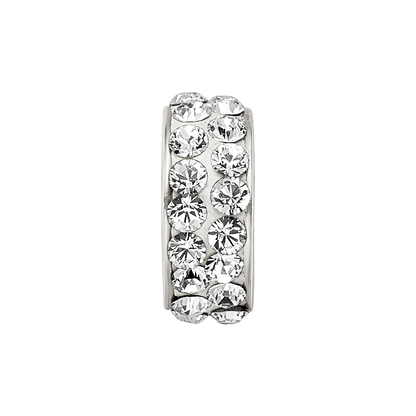 Sterling Silver Reflections April Double Row Preciosa Crystal Bead