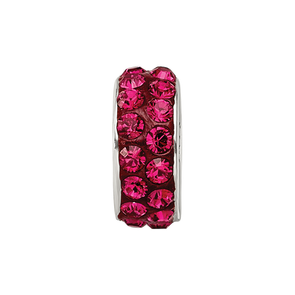 Sterling Silver Reflections July Double Row Red Preciosa Crystal Bead