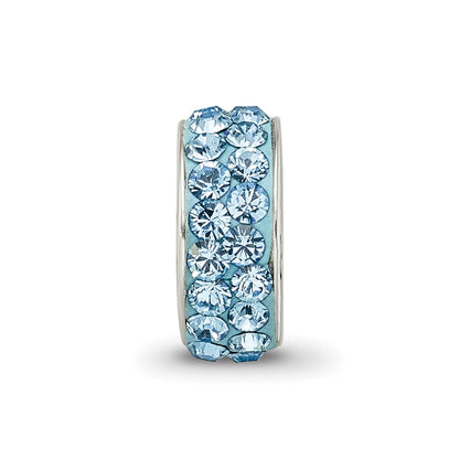 Sterling Silver Reflections March Double Row Preciosa Crystal Bead