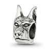 Sterling Silver Reflections Doberman Pinscher Head Bead