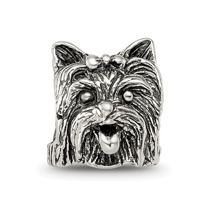 Sterling Silver Reflections Yorkshire Terrier Head Bead