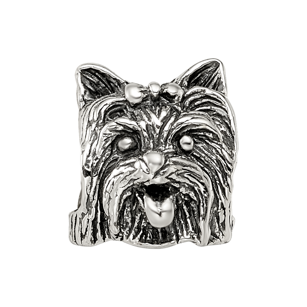 Sterling Silver Reflections Yorkshire Terrier Head Bead