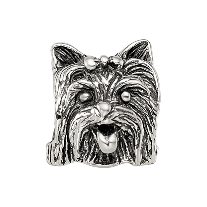 Sterling Silver Reflections Yorkshire Terrier Head Bead