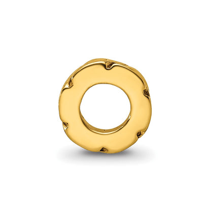 Sterling Silver Gold-plated Reflections Leaf Design Spacer Bead